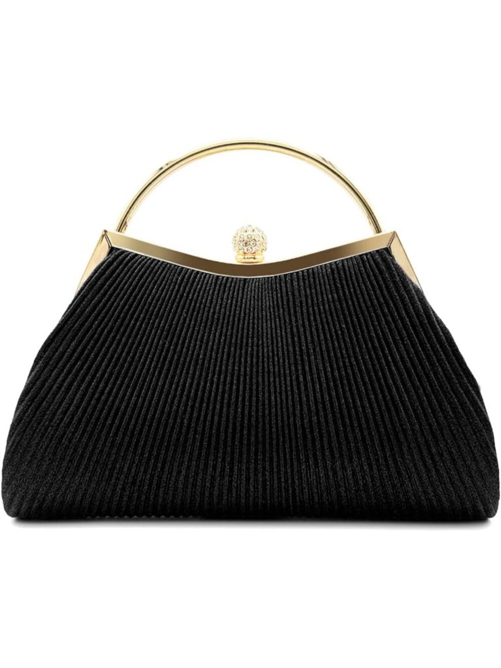 Women's Black Sparkly Clutch Purse Small Prom Wedding Evening Party Chain Bag